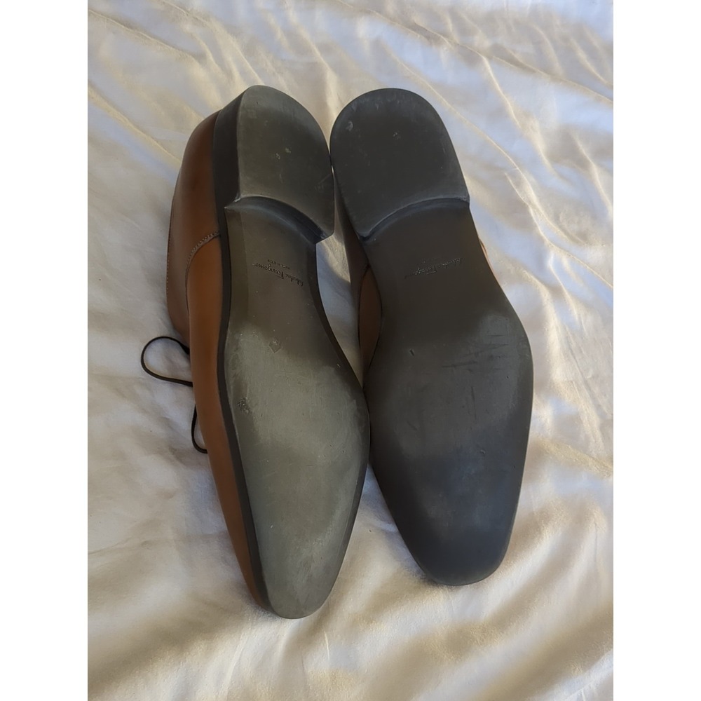 Salvatore Ferragamo Men's Tan Leather Lace-Up Dress Shoes - Picture 8 of 12